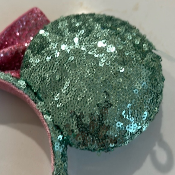 Disney Parks Pink & Mint Sequin Sugar Rush Minnie Ear Headband - Picture 4 of 7